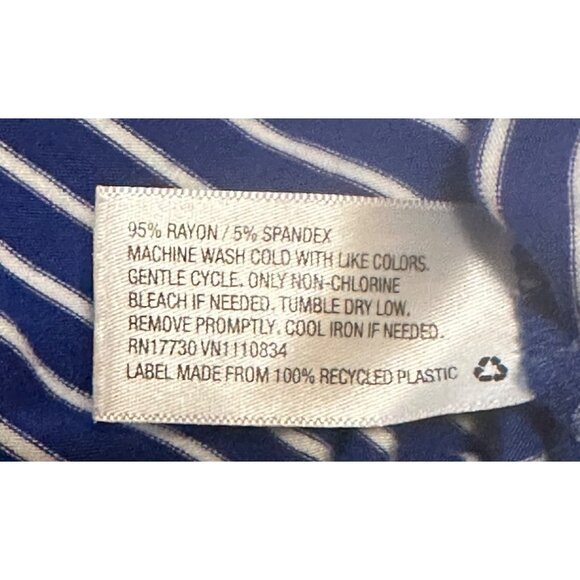 Women's Merona Sundress Blue w/White Stripes Rayon Spandex Blend Junior's Size M - Picture 10 of 12